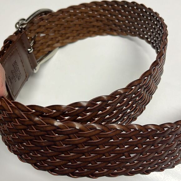 Michael Michael Kors Brown Basketweave Belt with Silver Hardware and Charms- Med main image 12